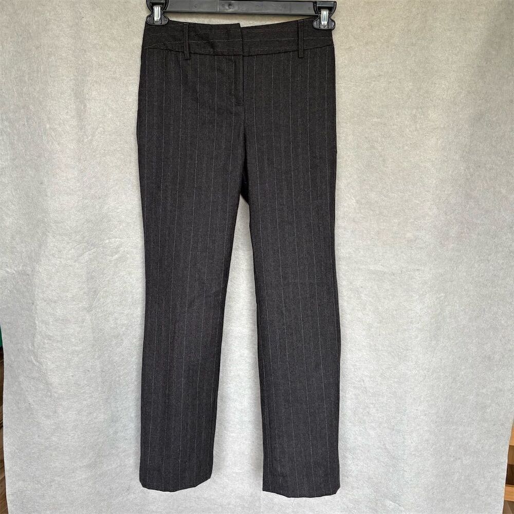 Ann Taylor Women's Gray Pinstripe Wool Dress Pants Size 4 Business